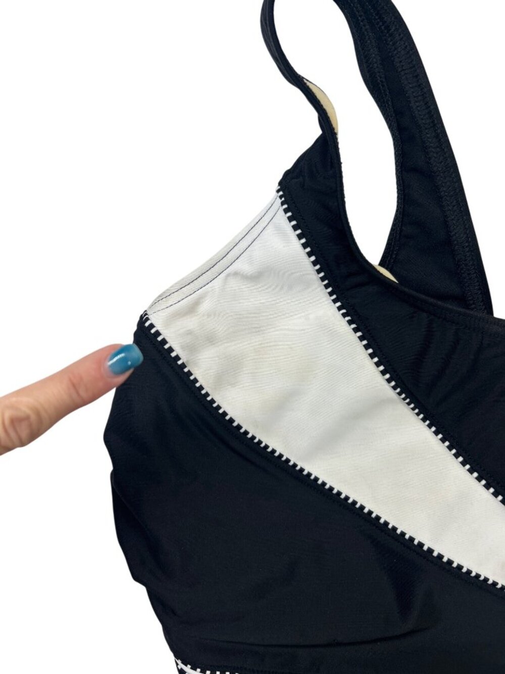 Miraclesuit Black White Colorblock One Piece Swimsuit Tummy Control  20W NWT - Picture 5 of 16